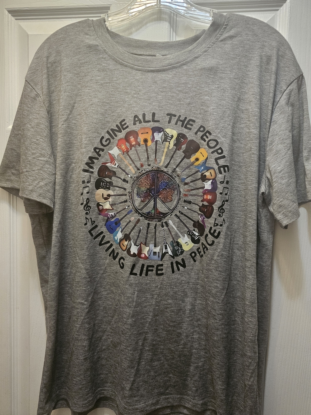Imagine All The People Graphic Tee - Gray